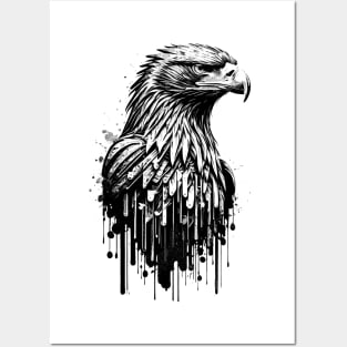 Black White Bald American Eagle Posters and Art